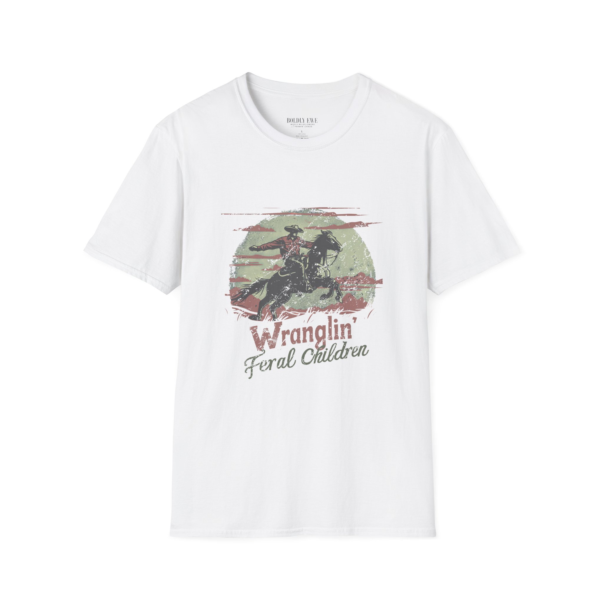 Wranglin Feral Children T-Shirt โ Funny Mom Western Horse Graphic Tee - Image 3