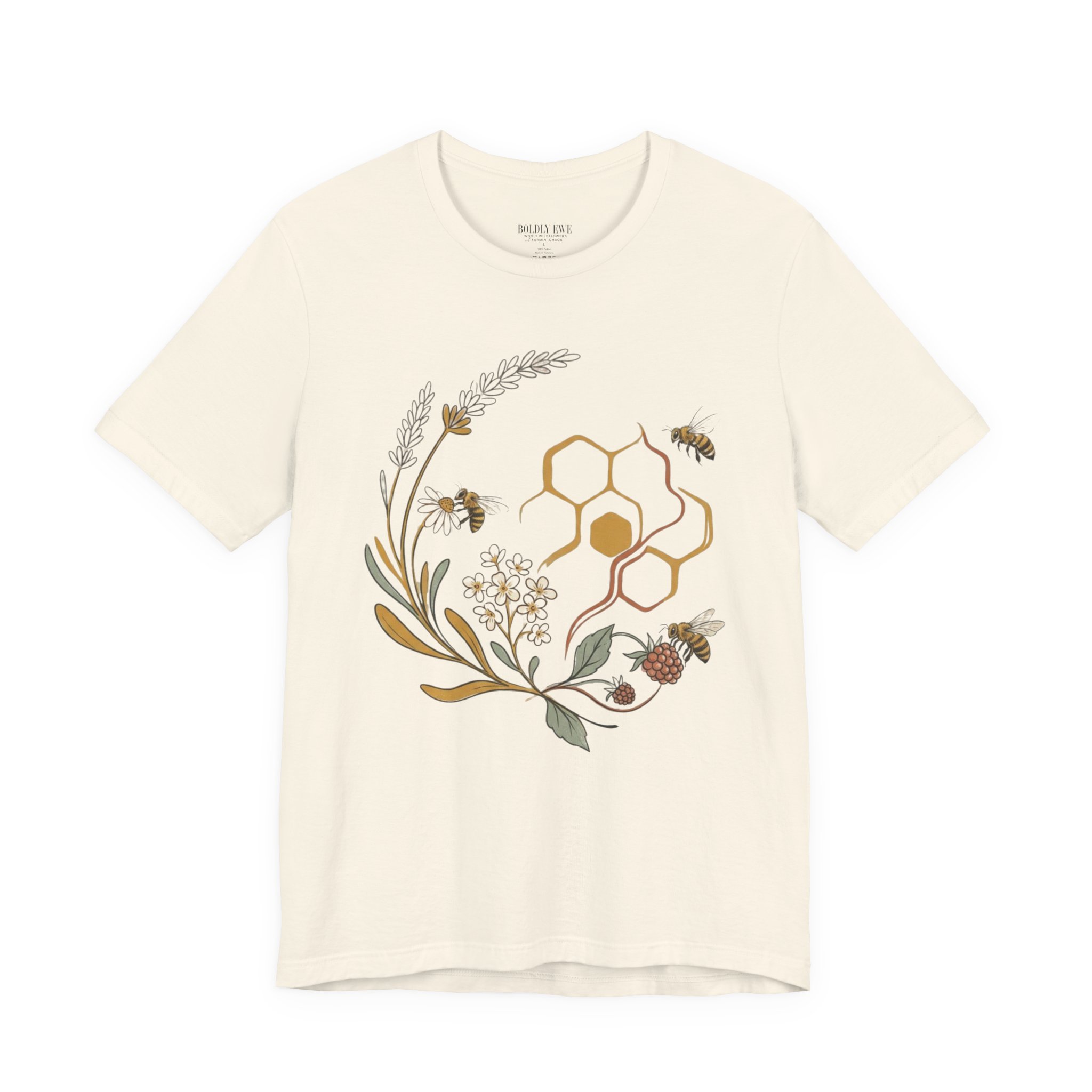Honeycomb Floral T‑Shirt — Beekeeper Bee Supporter T-Shirt - Image 4