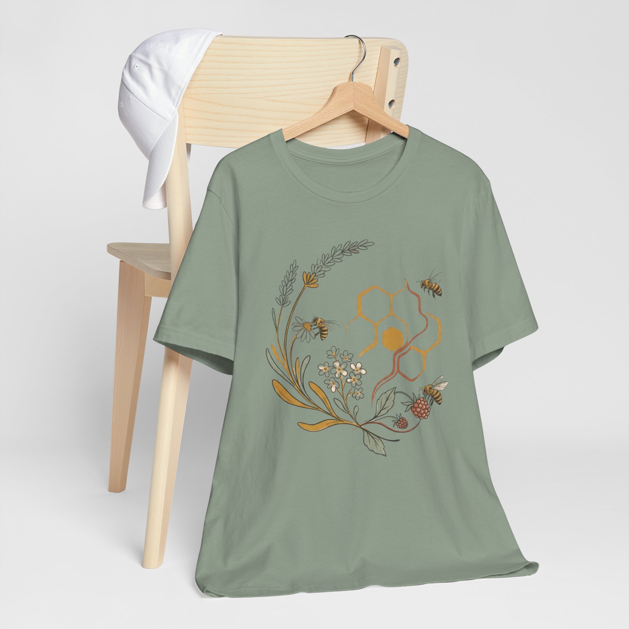 Honeycomb Floral T‑Shirt — Beekeeper Bee Supporter T-Shirt - Image 12
