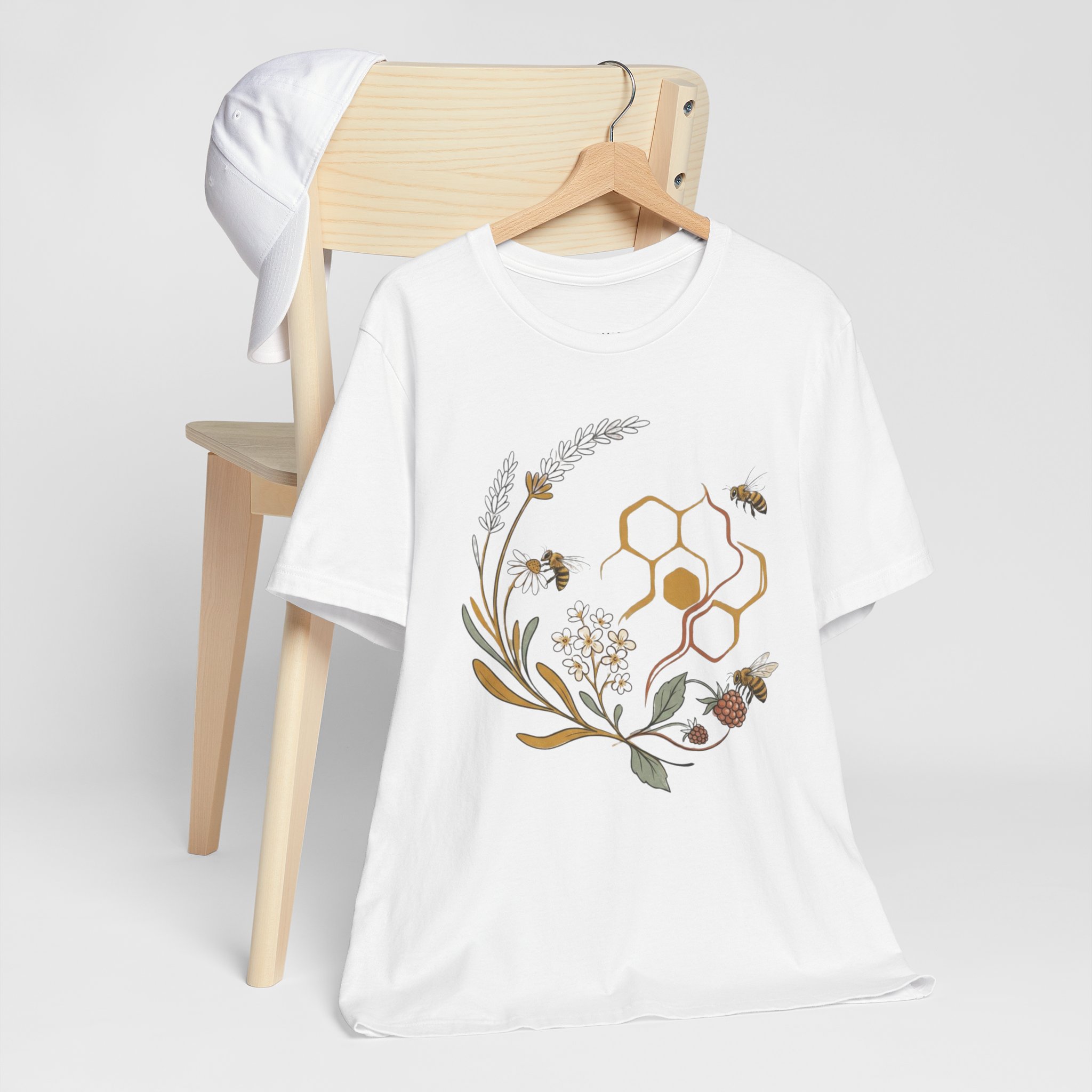 Honeycomb Floral T‑Shirt — Beekeeper Bee Supporter T-Shirt - Image 3