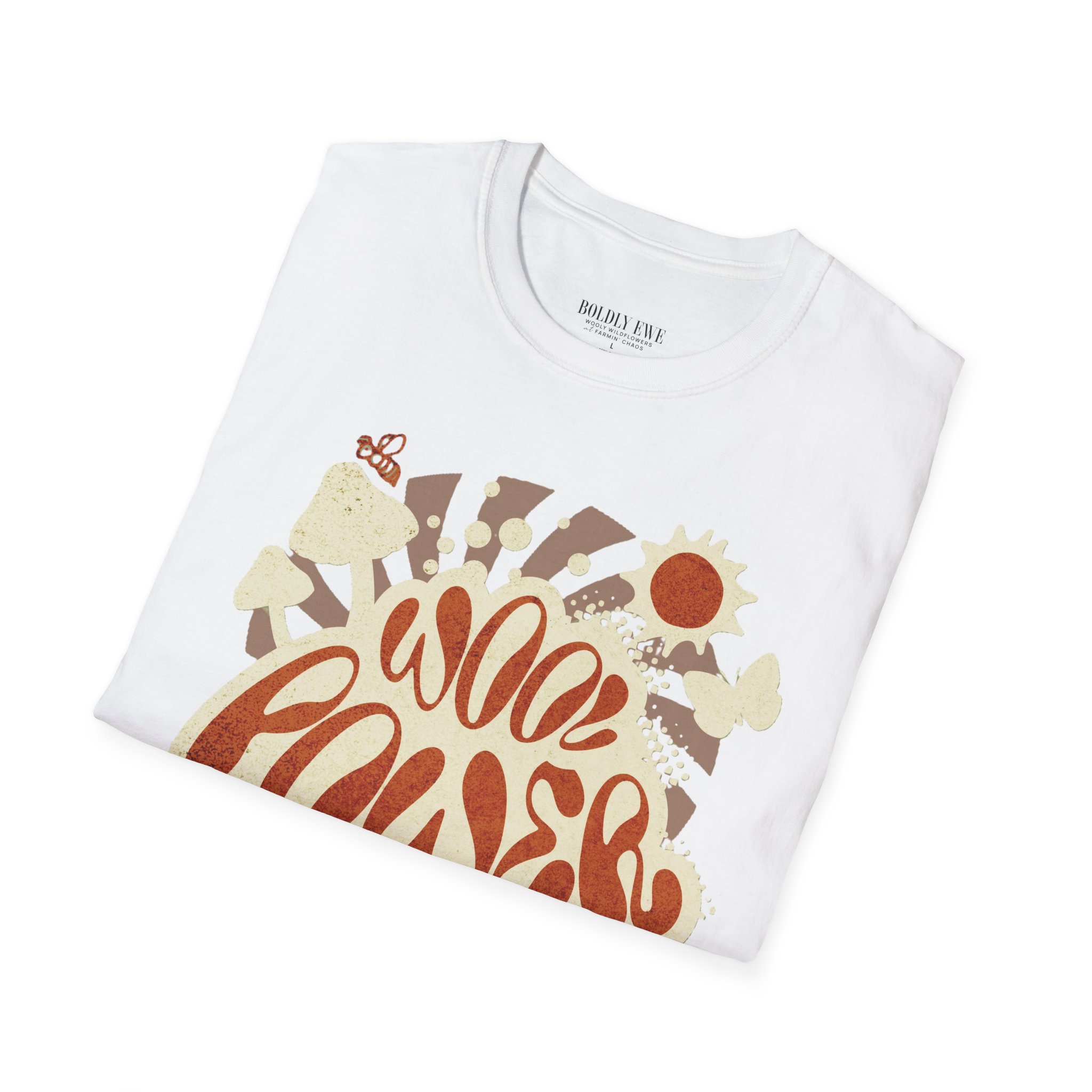 Women’s Wool Power T-Shirt – Boho Retro Sheep Lover Graphic Tee - Image 5