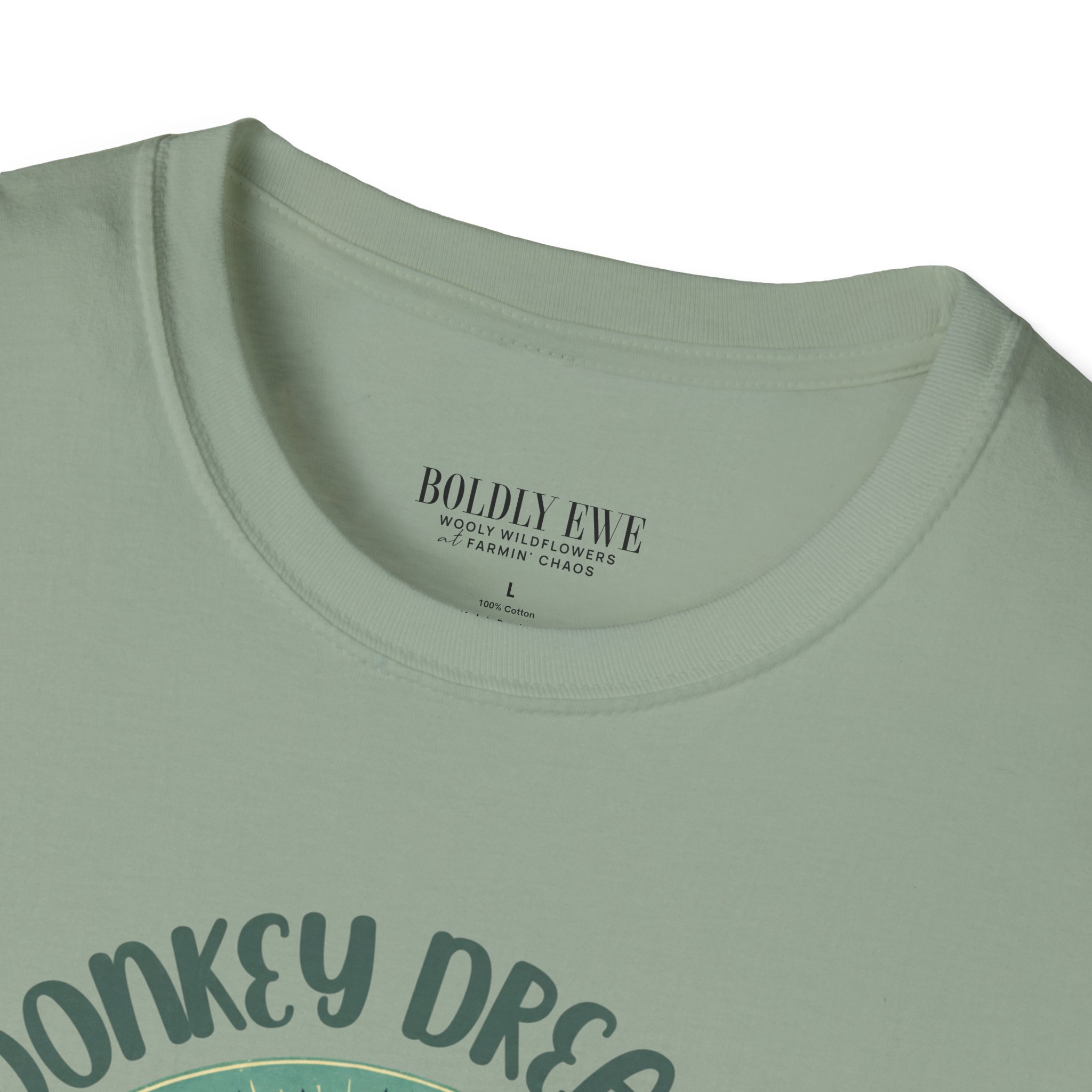 Donkey Dreams and Wildflower Scenes T-Shirt – Boldly Ewe Collection Farm Tee - Image 8