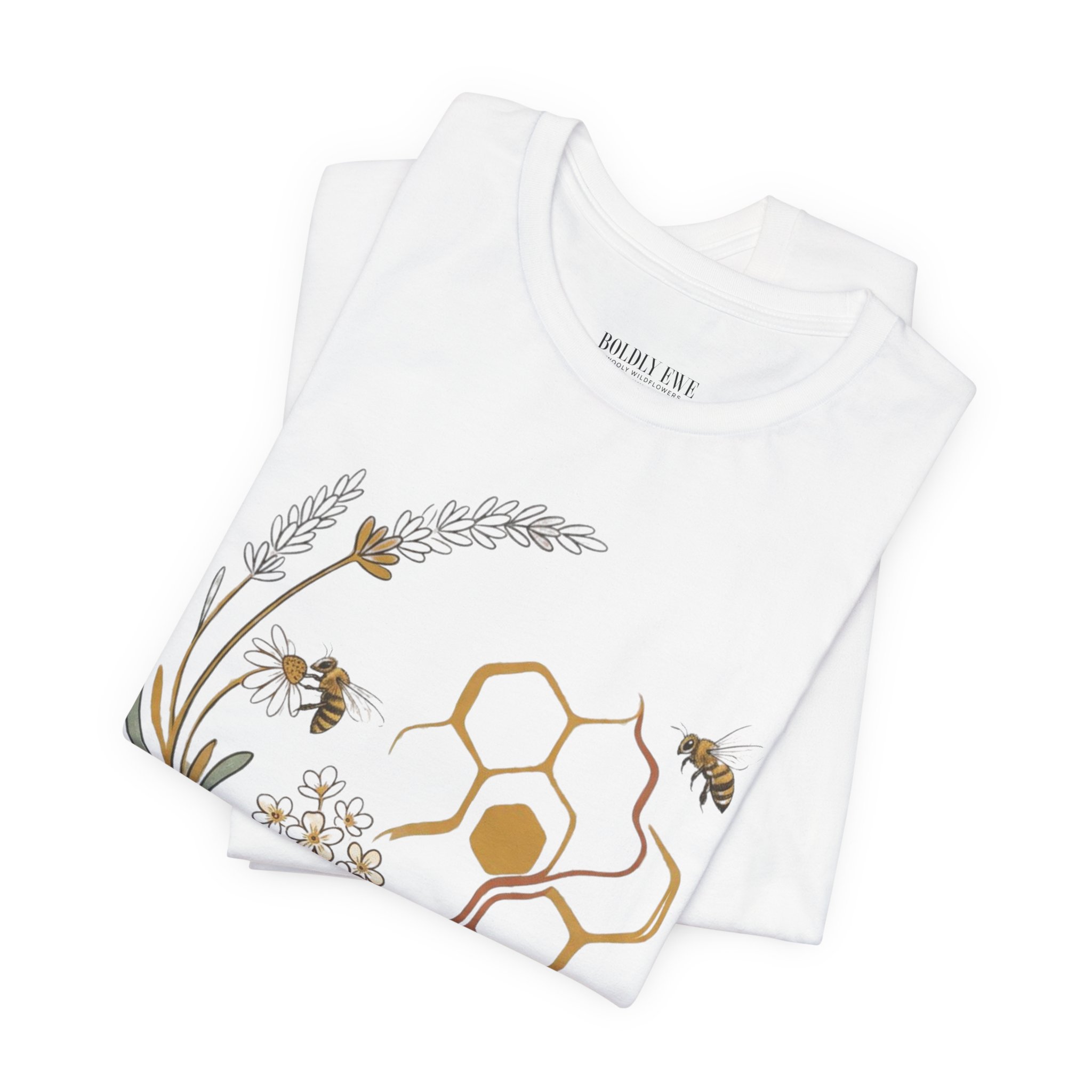 Honeycomb Floral T‑Shirt — Beekeeper Bee Supporter T-Shirt - Image 2