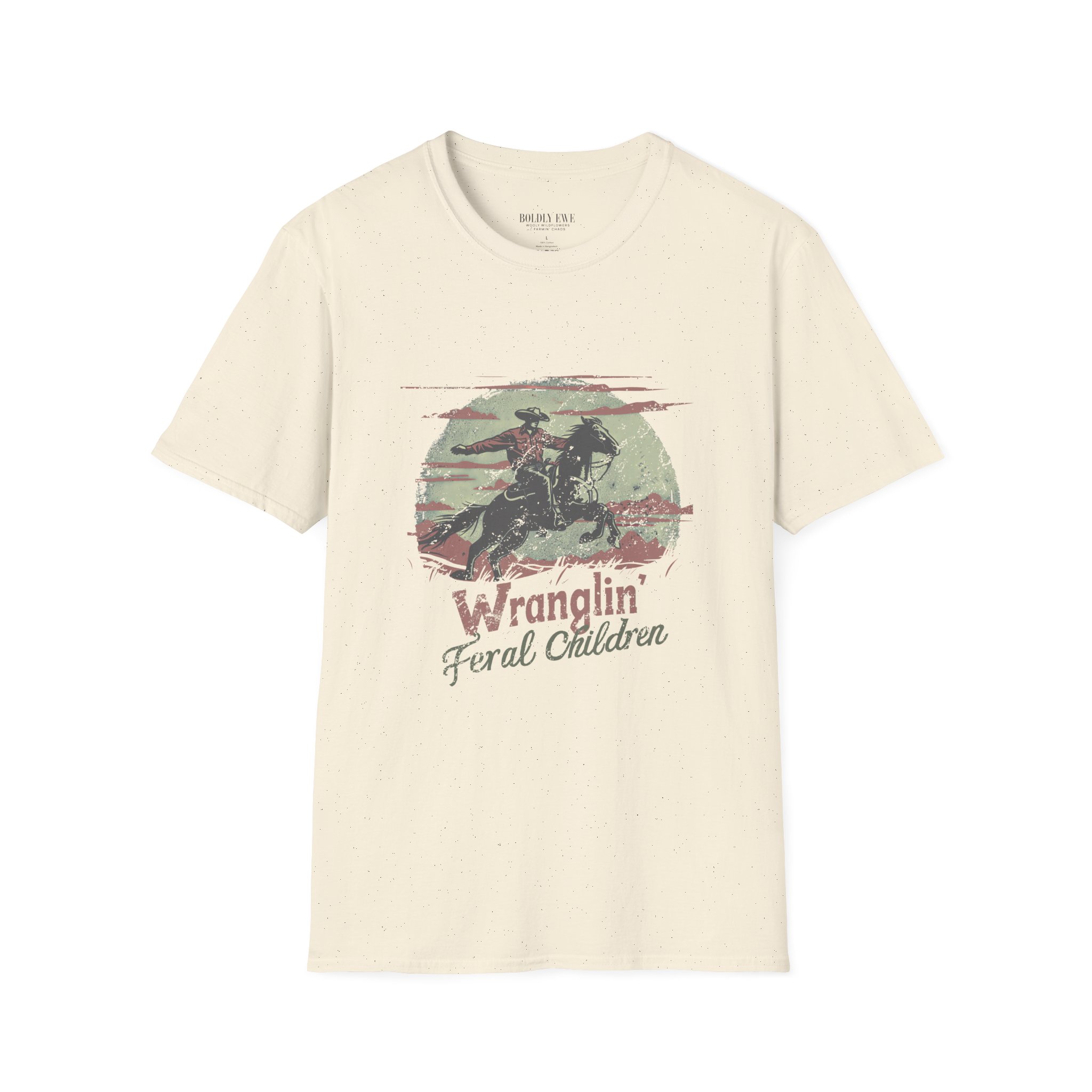 Wranglin Feral Children T-Shirt โ Funny Mom Western Horse Graphic Tee