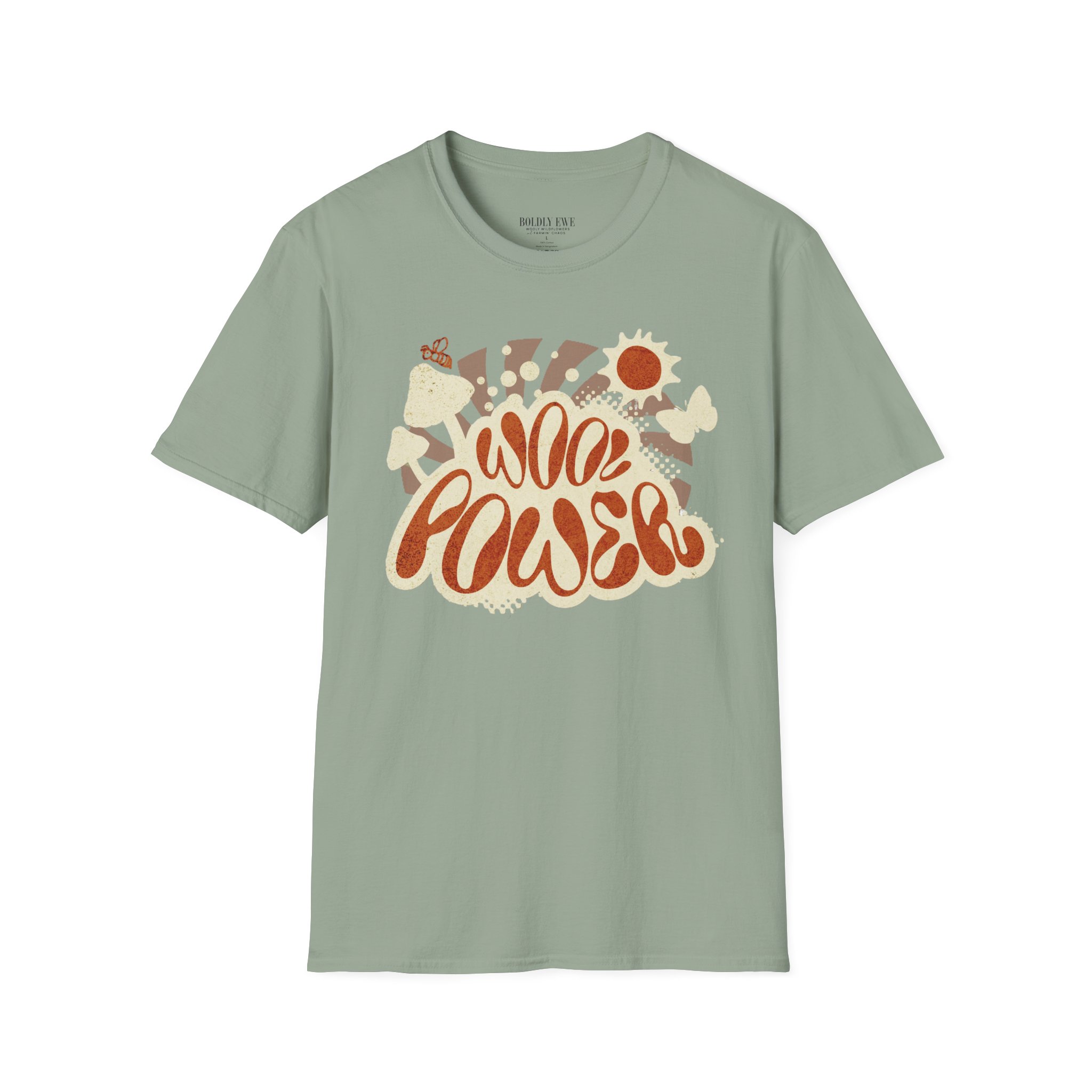 Women’s Wool Power T-Shirt – Boho Retro Sheep Lover Graphic Tee - Image 8