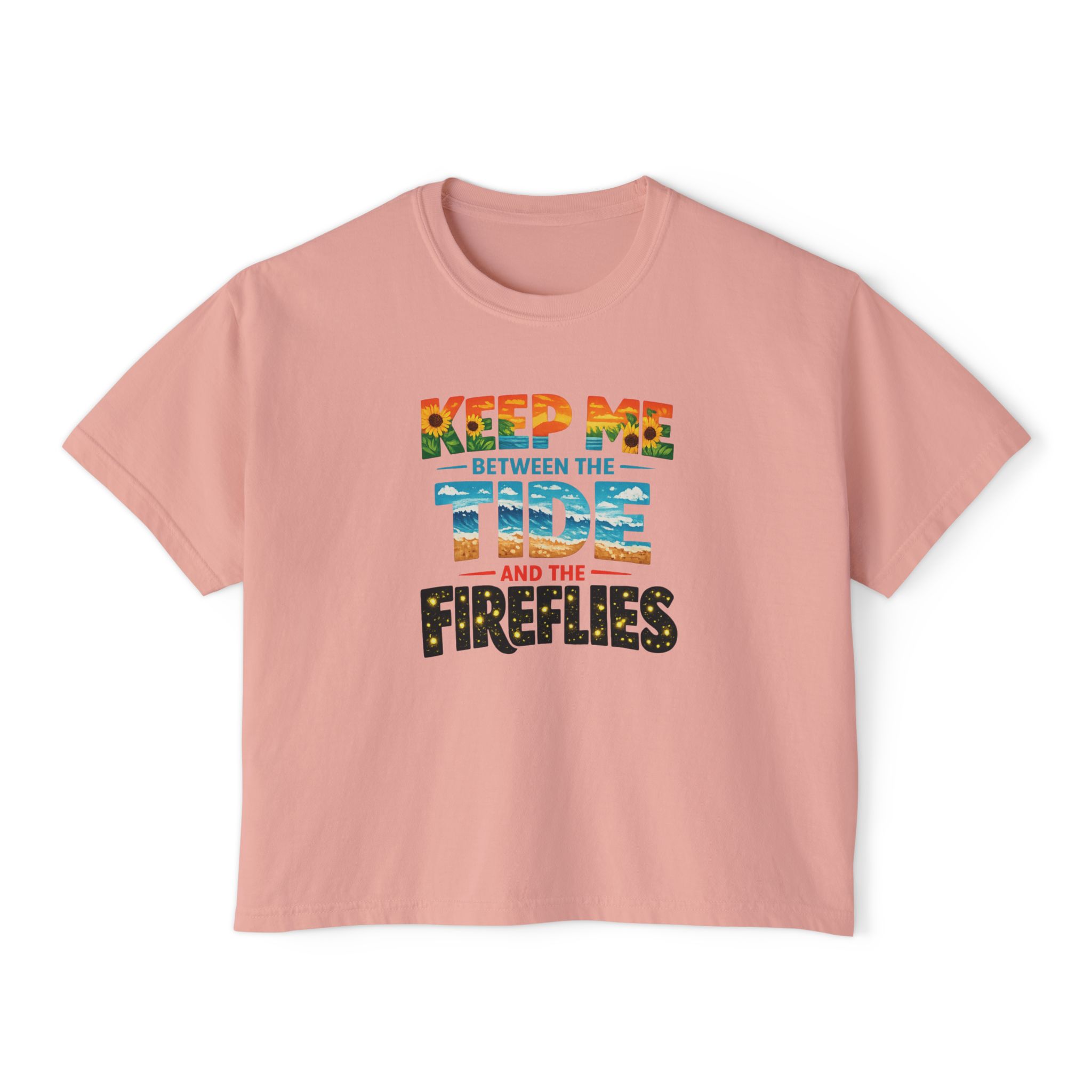 Keep Me Between the Tide and the Fireflies Women's Boxy Tee - Image 9