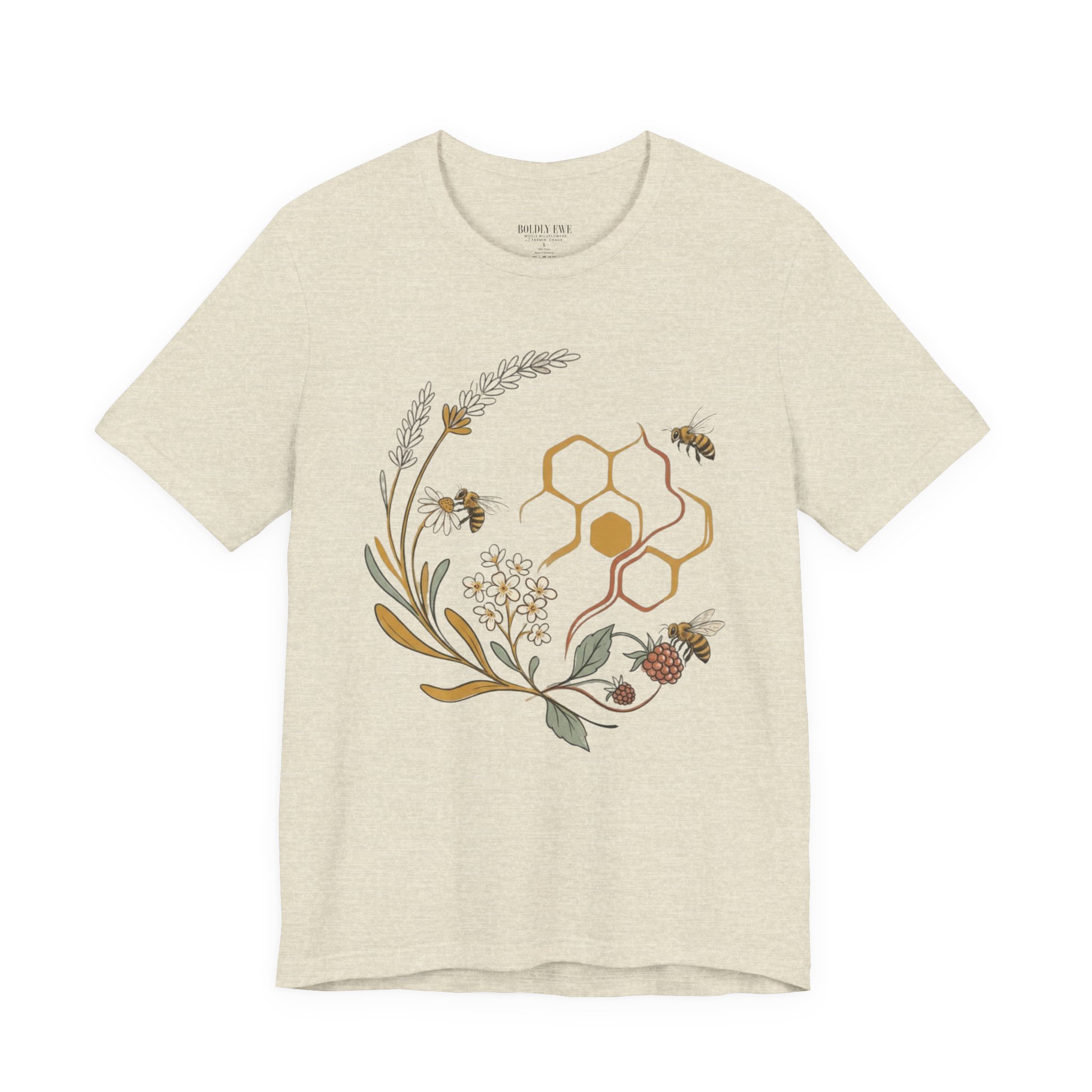 Honeycomb Floral T‑Shirt — Beekeeper Bee Supporter T-Shirt - Image 7