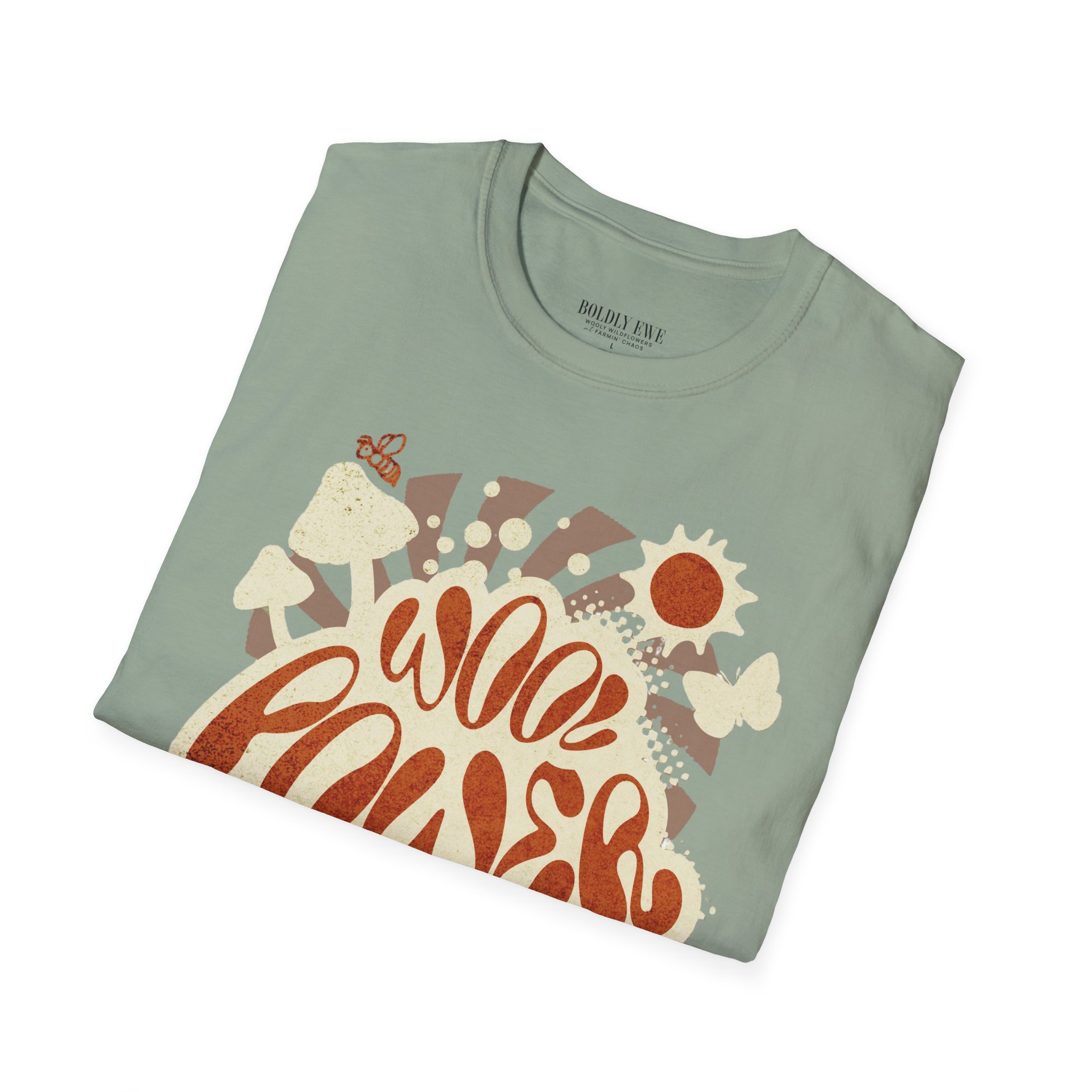 Women’s Wool Power T-Shirt – Boho Retro Sheep Lover Graphic Tee - Image 10