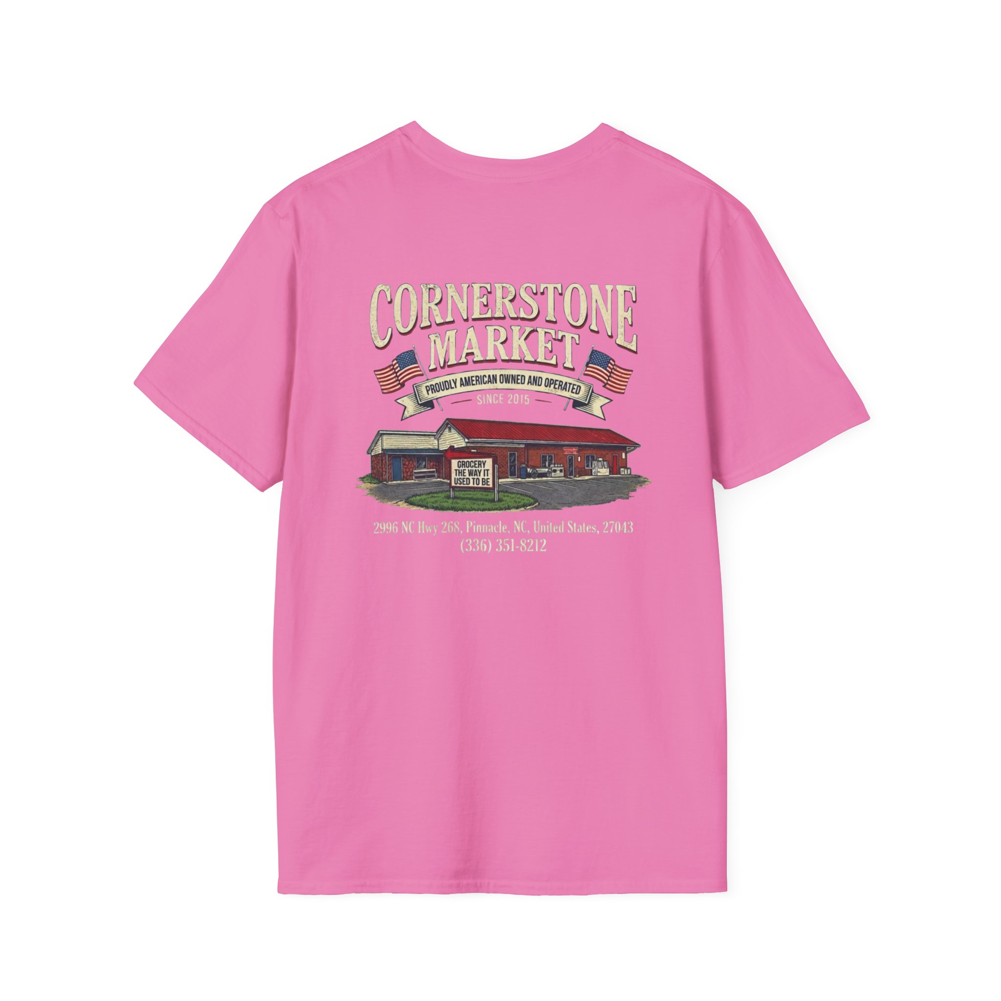 Cornerstone Market Custom T-Shirt – Quaint Country Store Graphic Tee (American Owned) - Image 10