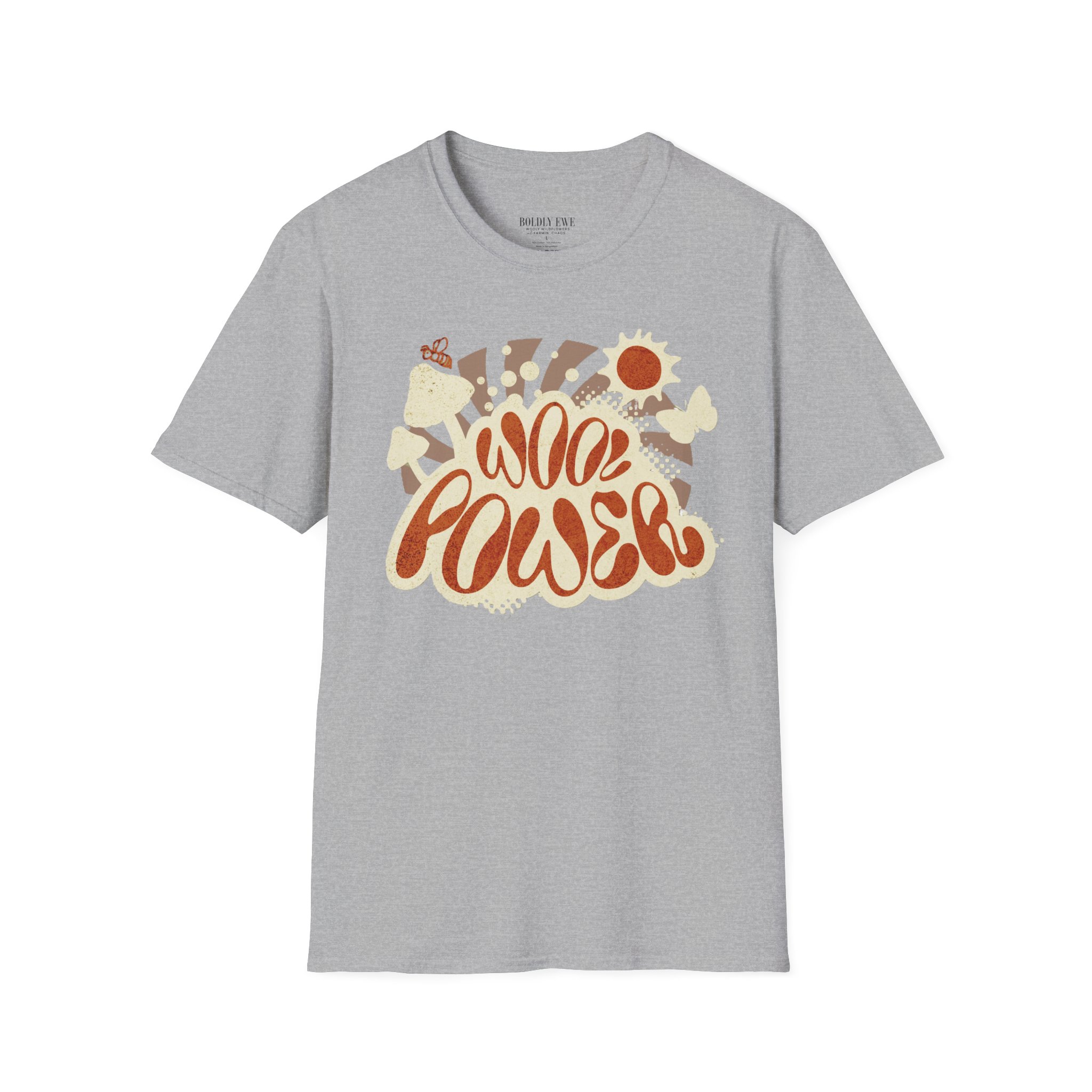 Women’s Wool Power T-Shirt – Boho Retro Sheep Lover Graphic Tee - Image 6