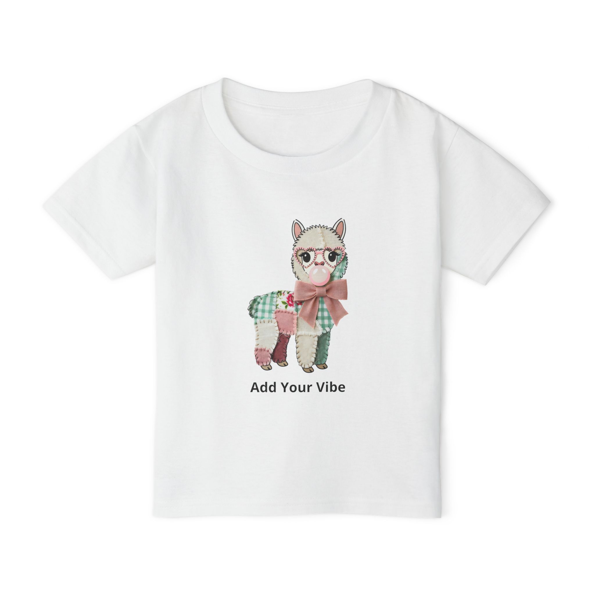 Personalized Toddler Lamb T-Shirt – Custom Name Patchwork Farm Animal Tee