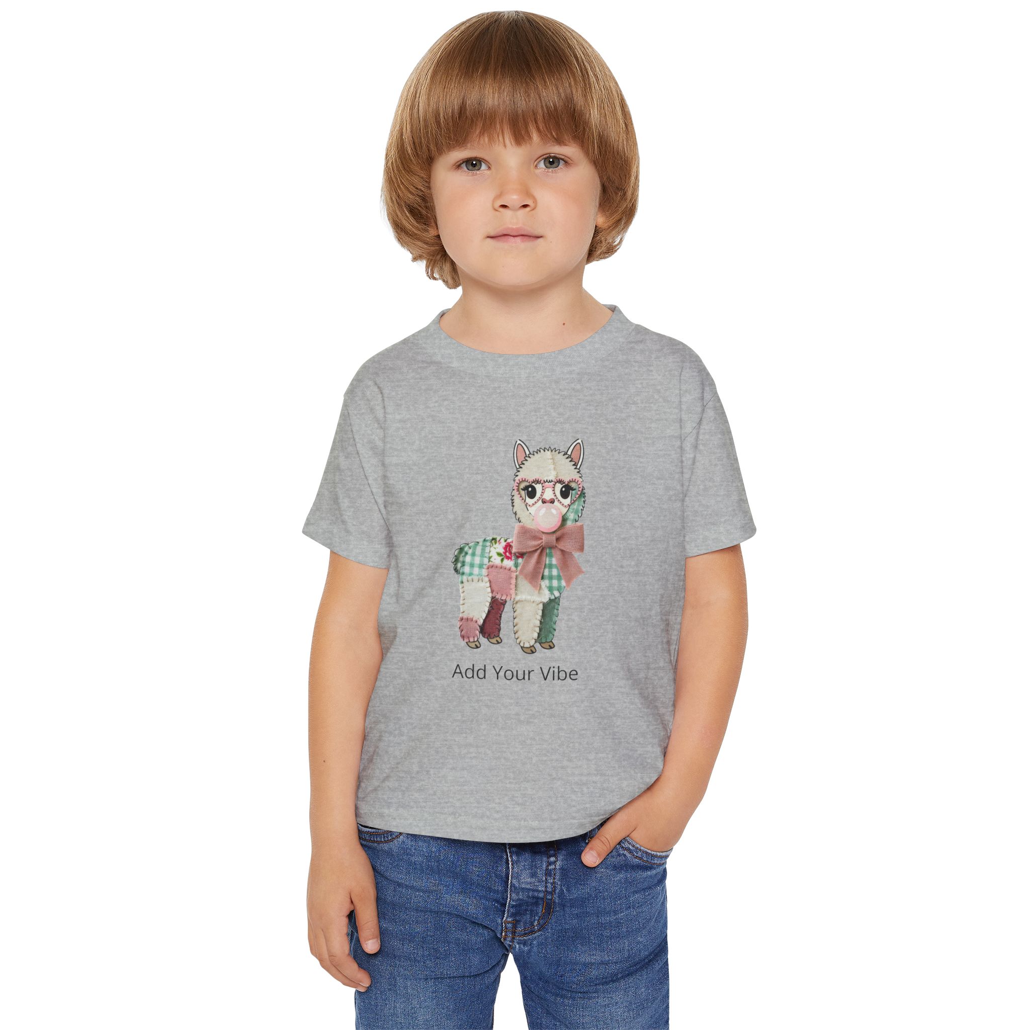Personalized Toddler Lamb T-Shirt – Custom Name Patchwork Farm Animal Tee - Image 5