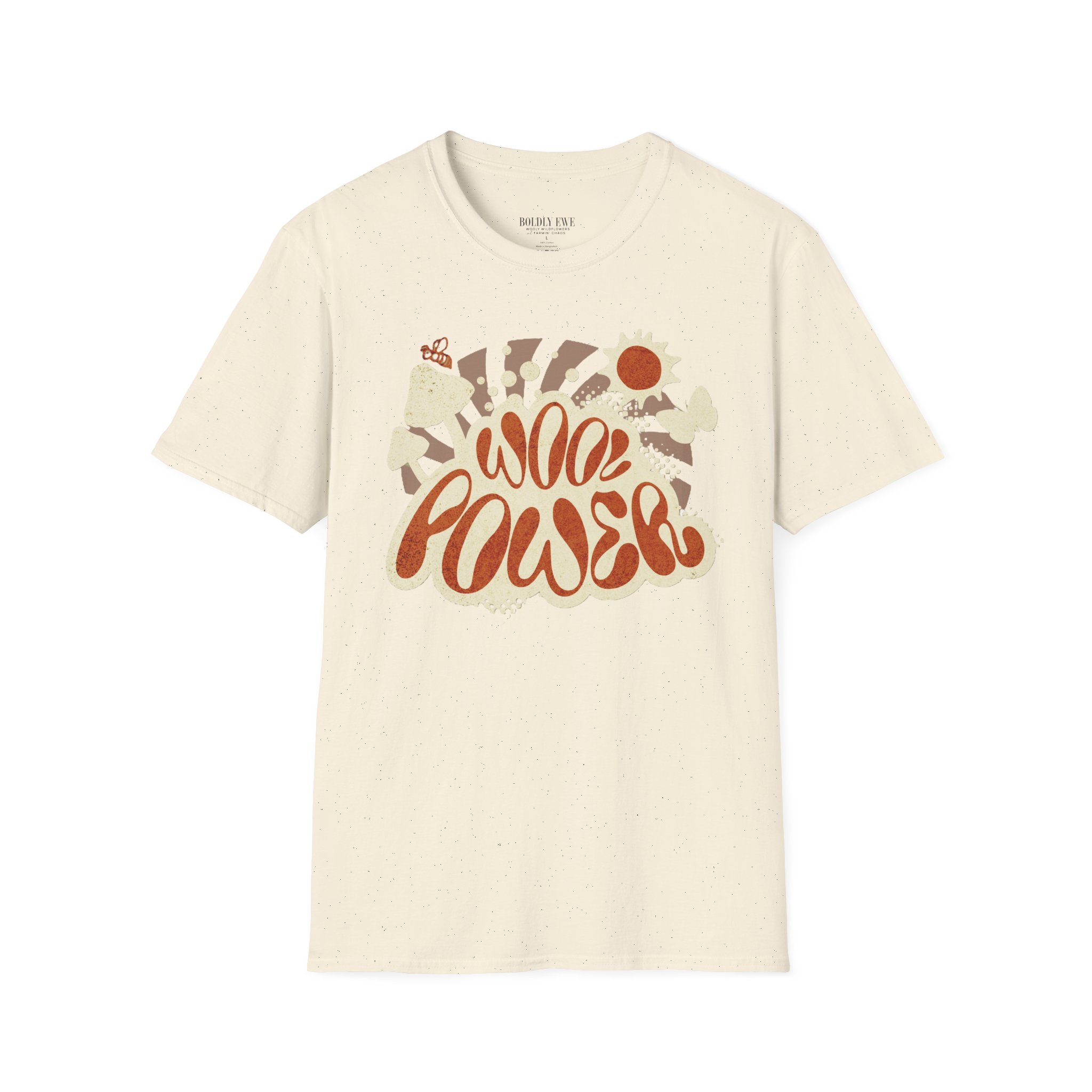 Women’s Wool Power T-Shirt – Boho Retro Sheep Lover Graphic Tee