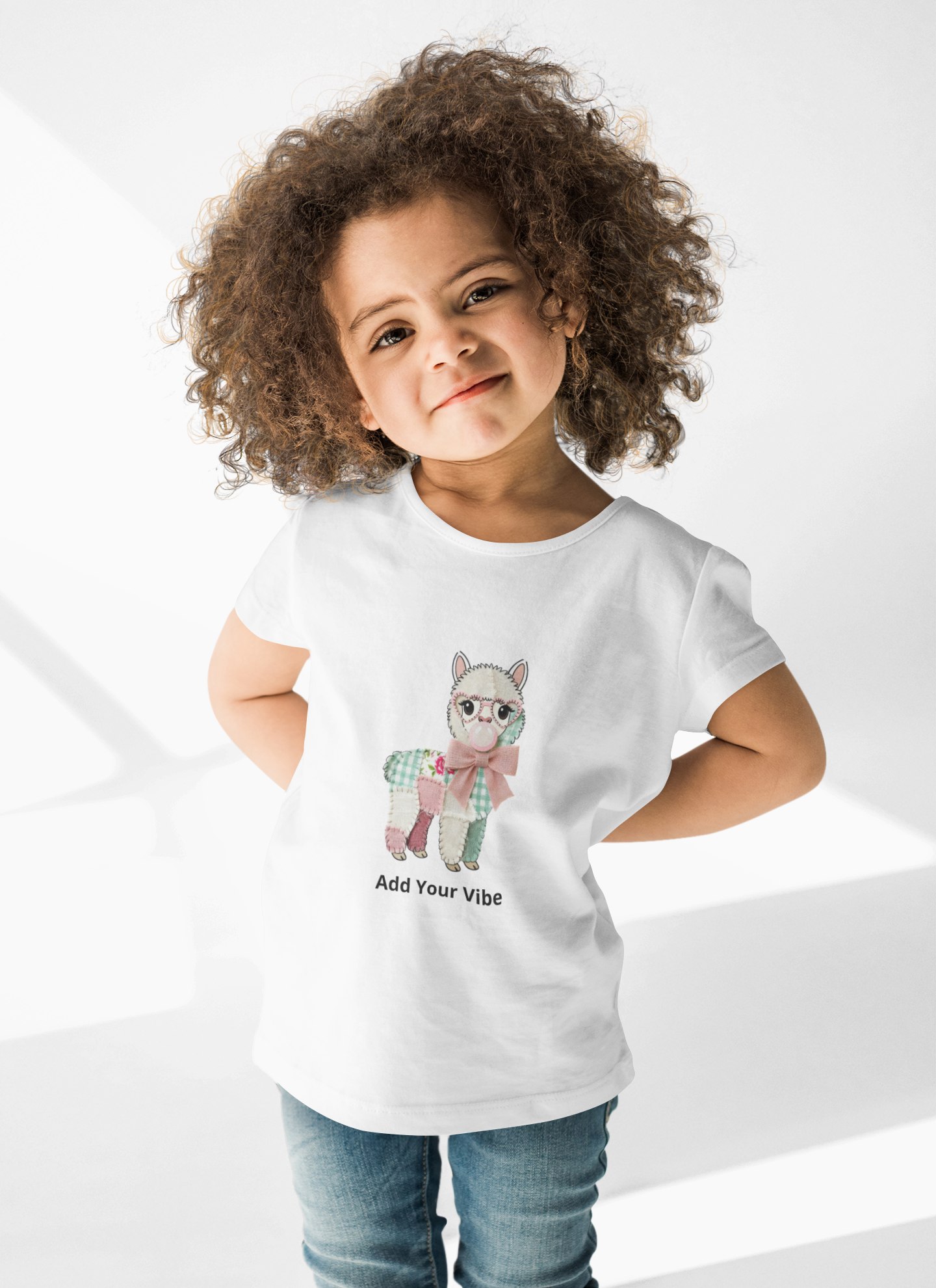 Personalized Toddler Lamb T-Shirt – Custom Name Patchwork Farm Animal Tee - Image 2