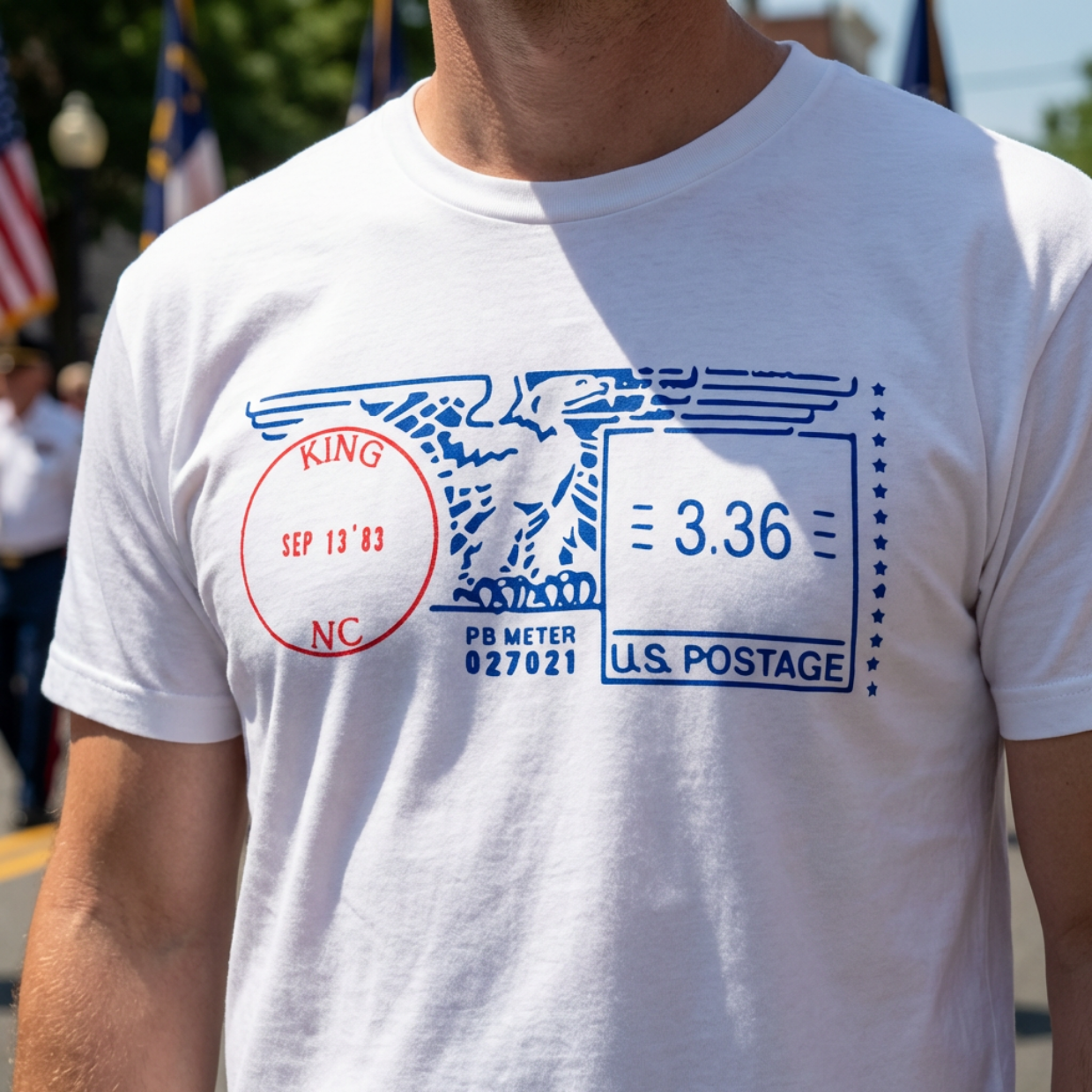King NC Postage Code T-Shirt โ Vintage City Pride Tee