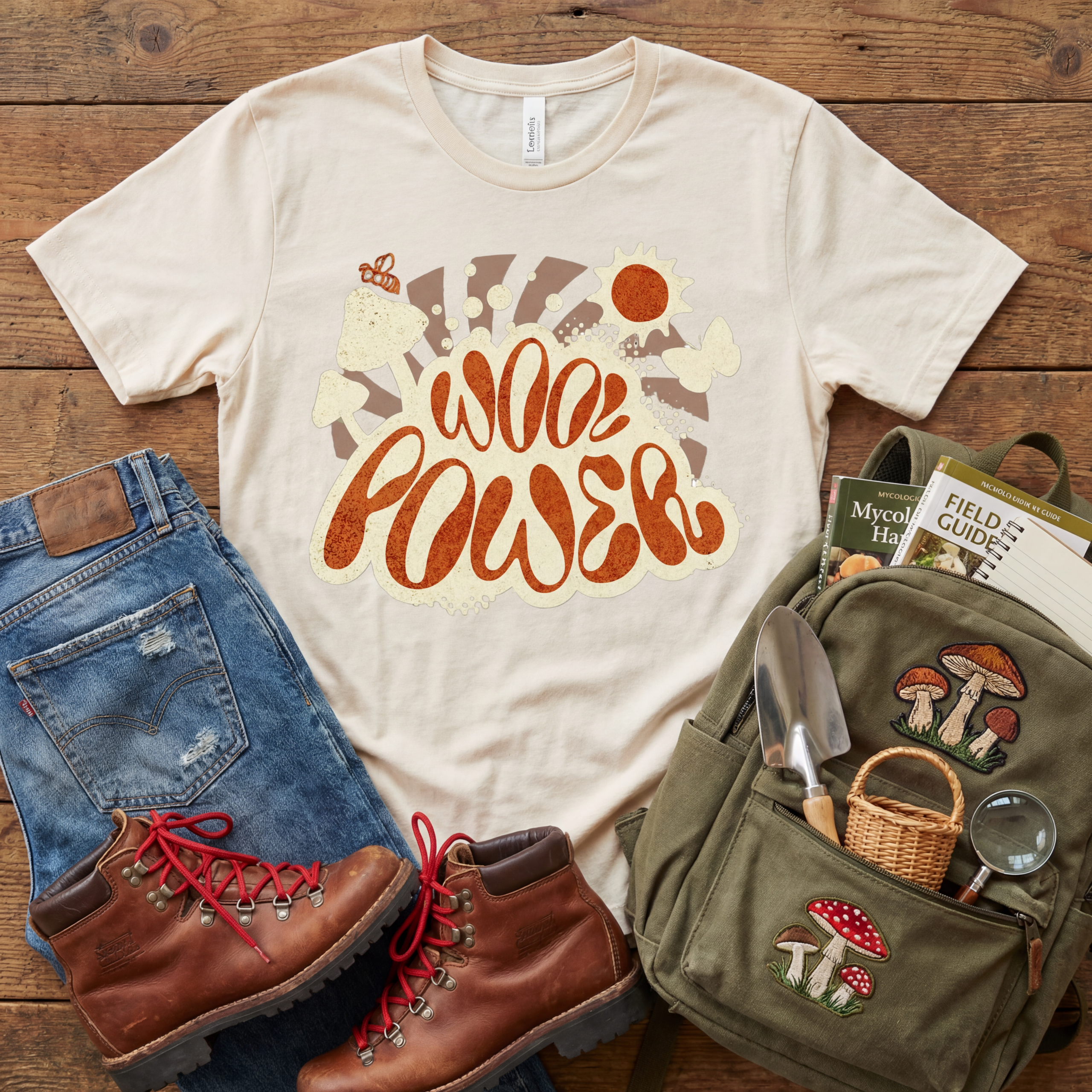 Women’s Wool Power T-Shirt – Boho Retro Sheep Lover Graphic Tee - Image 2