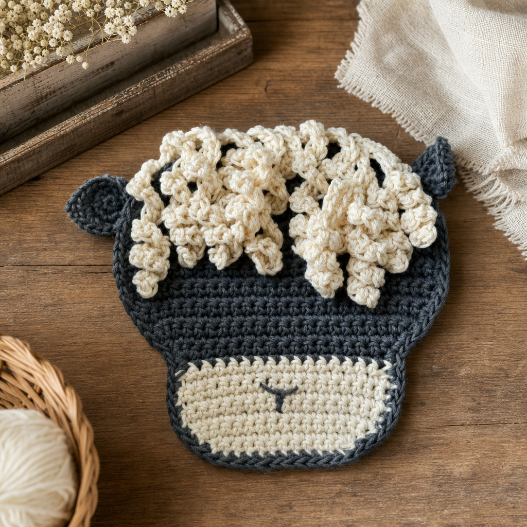 Crochet Sheep Hot Pads – Handmade Farmhouse Kitchen Decor - Image 3