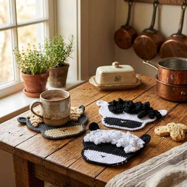Crochet Sheep Hot Pads – Handmade Farmhouse Kitchen Decor - Image 5