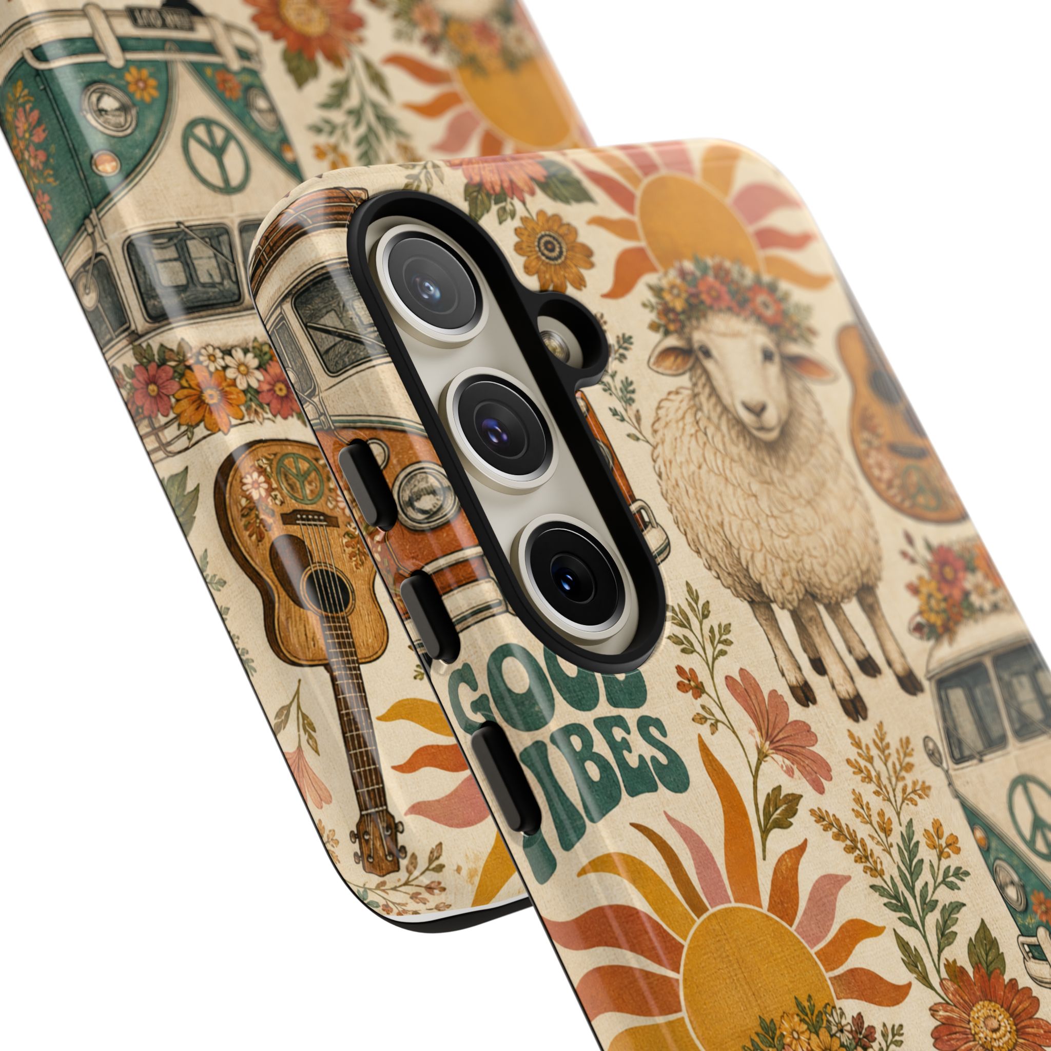 Bohemian Sheep VW Van Cell Phone Case | Boho Farm Phone Cover for iPhone, Samsung & More - Image 3