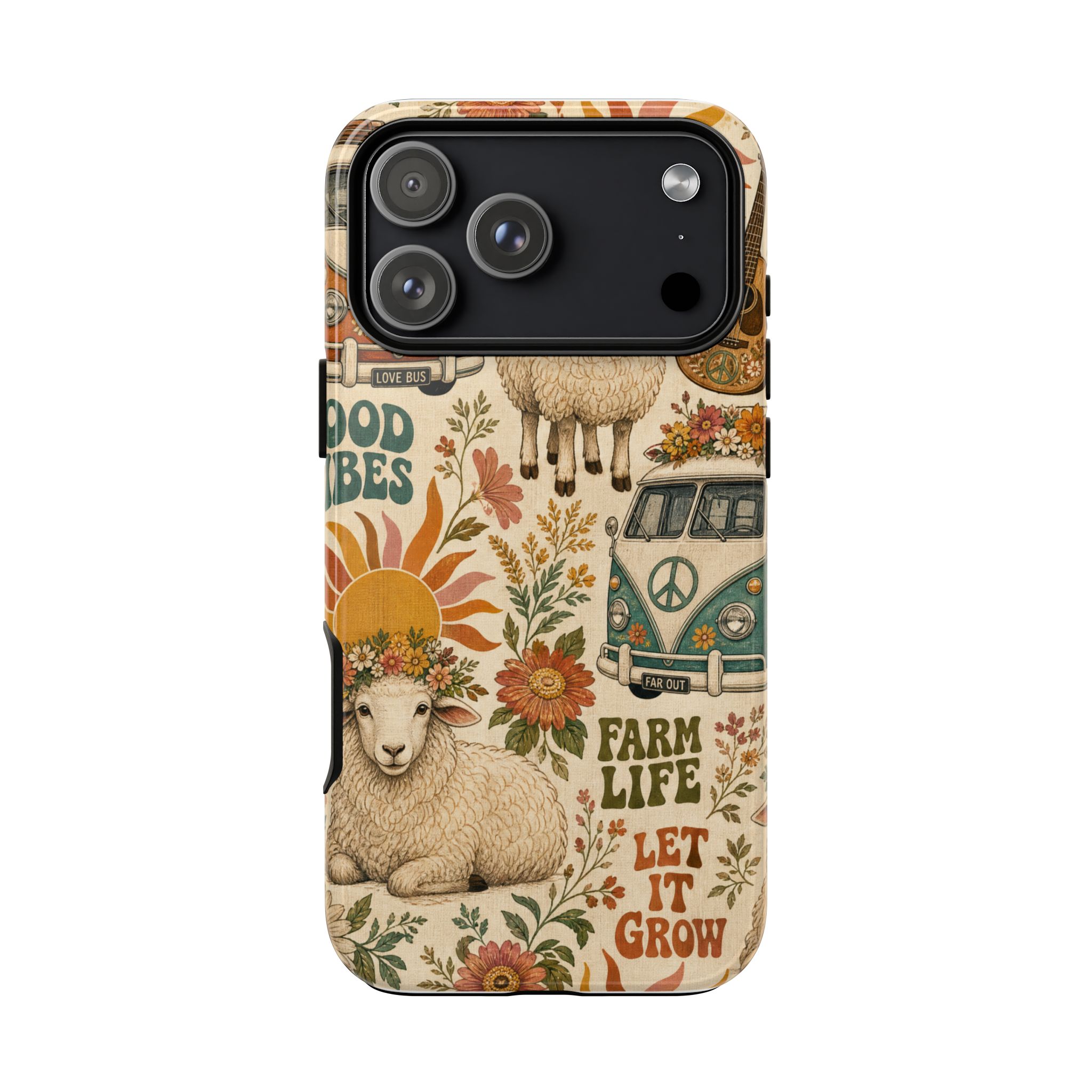 Bohemian Sheep VW Van Cell Phone Case | Boho Farm Phone Cover for iPhone, Samsung & More - Image 4
