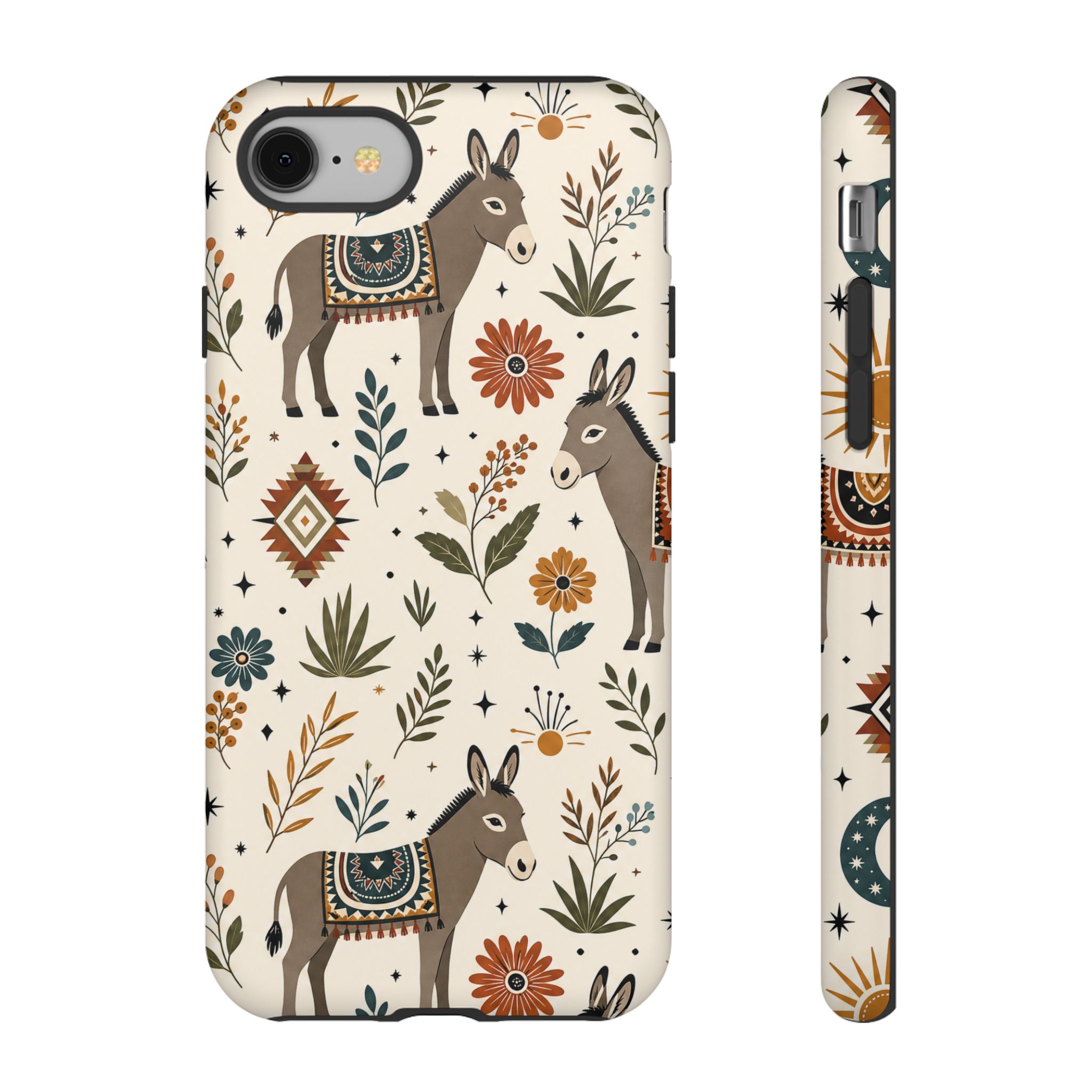 Boho donkey cell phone case with farmhouse-inspired artwork
