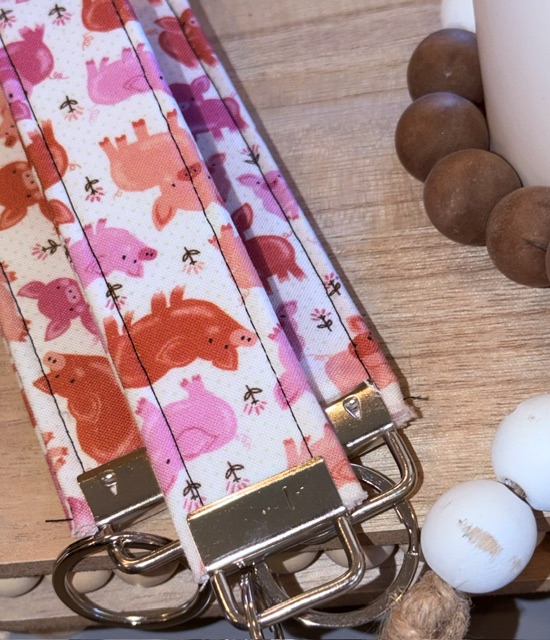 Farm Theme Wristlet Key Ring | Handmade Farmhouse Keychain Wristlet - Image 9