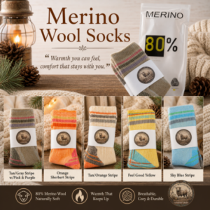 Women's Merino Wool Socks – Warm Cozy 80% Merino Wool