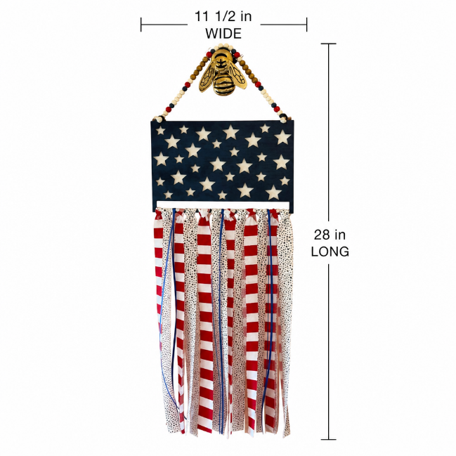 American Flag Door Decor | Hand Painted Patriotic Wall Hanging - Image 2