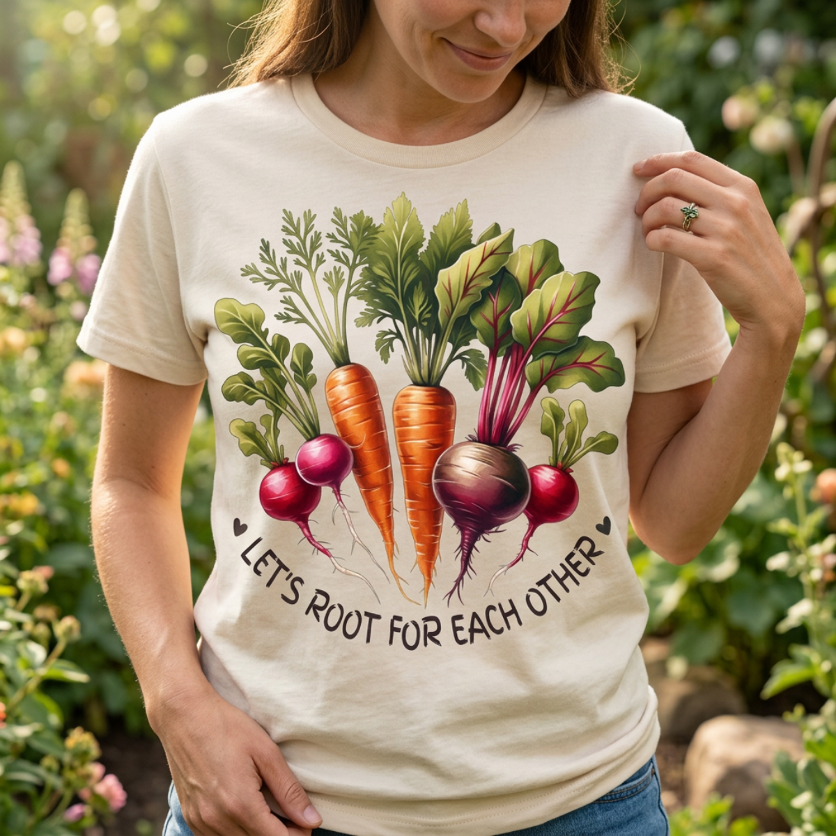 Garden Harvest Bouquet Ladies Fit Tee - Image 5