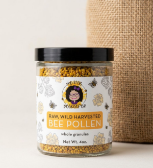 raw bee pollen granules with natural golden color and floral texture