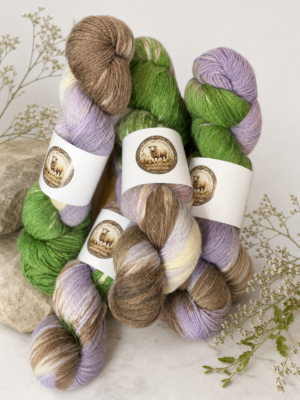 Hand Dyed Worsted Yarn wool cashmere blend available in multiple colorful hand dyed skeins